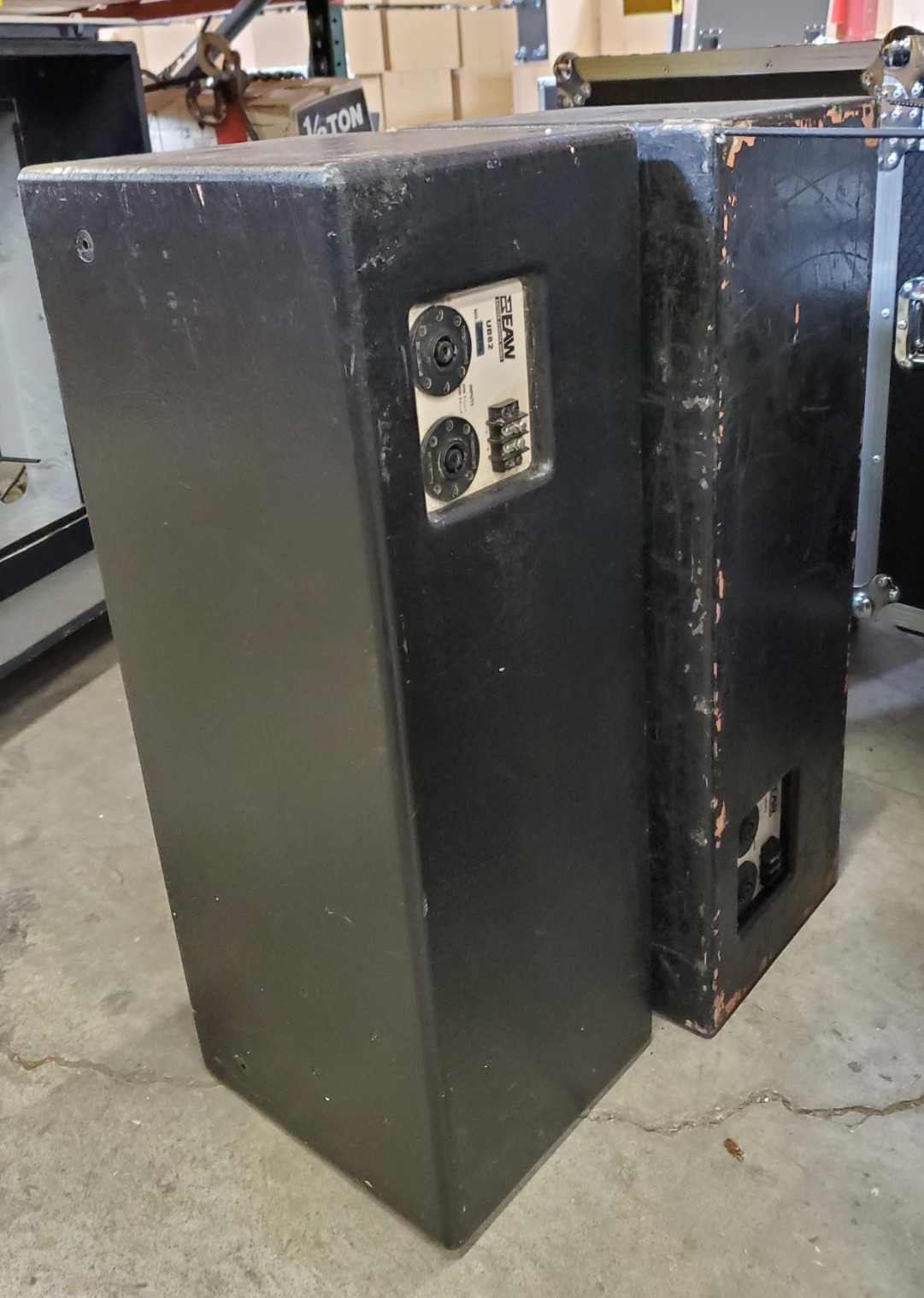 EAW UB82 High Power Center Fill Boxes 8-in Cone, Vented 1x 1-in Exit/44mm Voice Coil Compression Driver on Constant Directivity Horn 2-way, Full Range Passive LF/HF Crossover $1250 for the pair. I will throw in another cab for parts (one of the 8s is cooked). $1250.