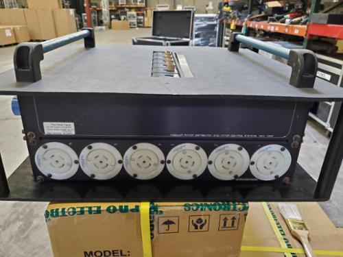 Motion Labs 3 Phase Power Distro / 16 Series Cam in and out / 6 separate fused 20A Single Phase Duplex / 6 fused L21-30 30A 3Phs. One of the 30 breakers has a broken switch but still functions as it should. $2200