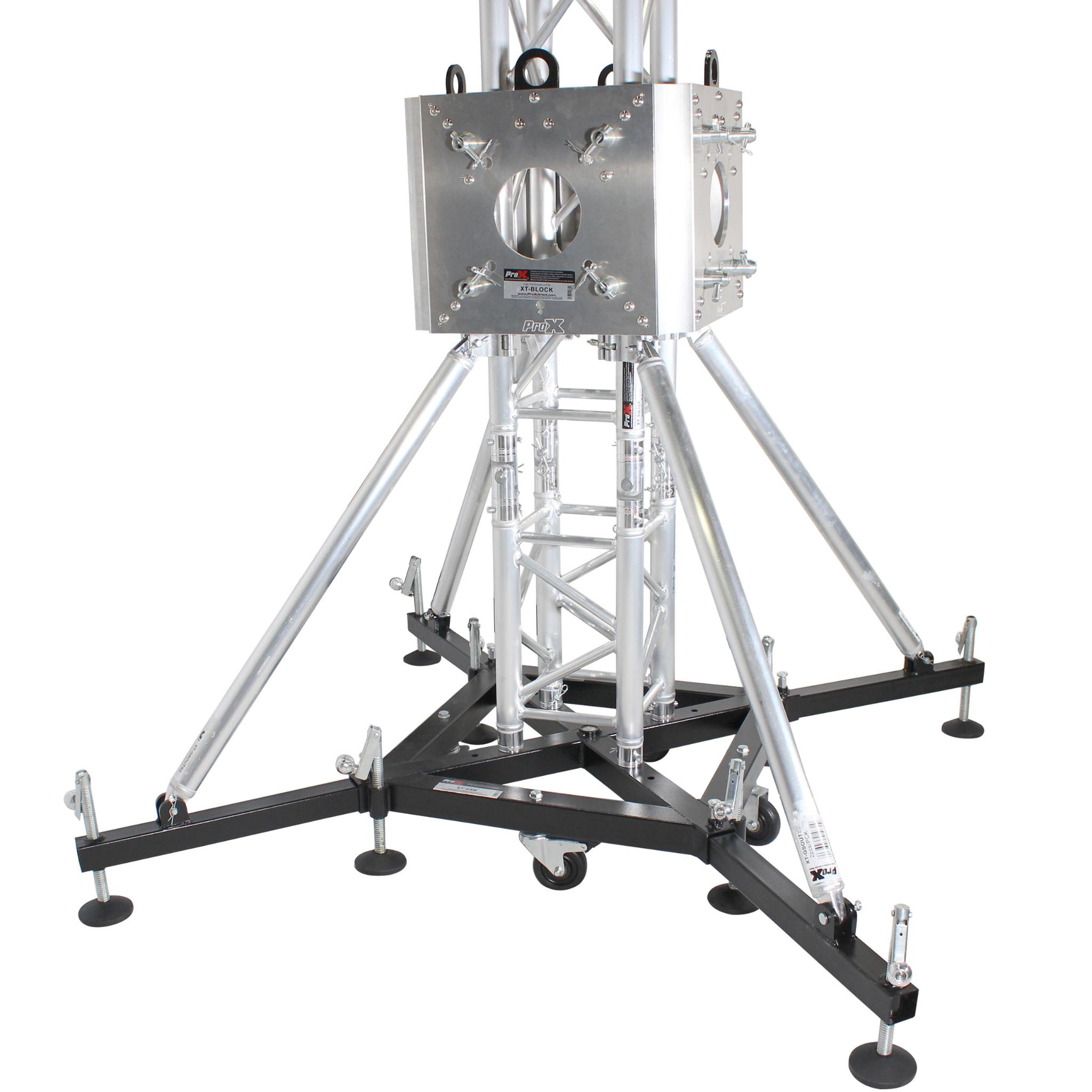 ProX XTP-GSBPACK164 Ground Support Truss Tower Stage Roofing System Package with Top Block, Hinges, Base, Outriggers
